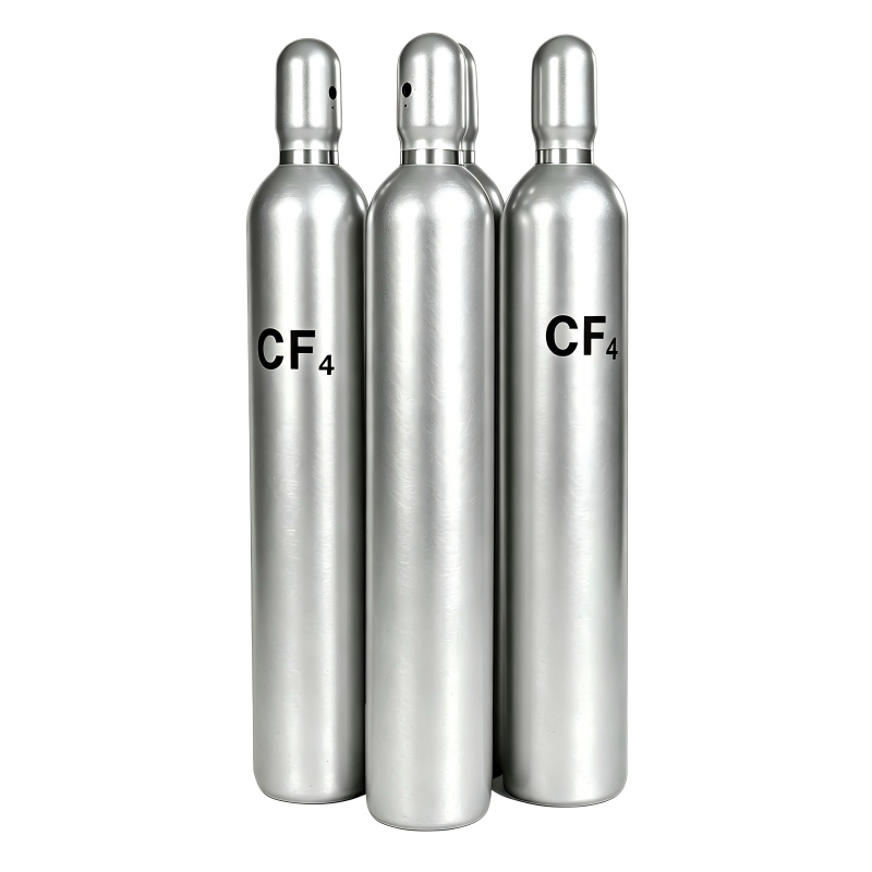 High Purity Carbon Tetrafluoride (CF₄ / R14) Gas is used in semiconductor plasma etching, plasma cleaning, cryogenic refrigeration, electrical insulation, and fluorochemical synthesis